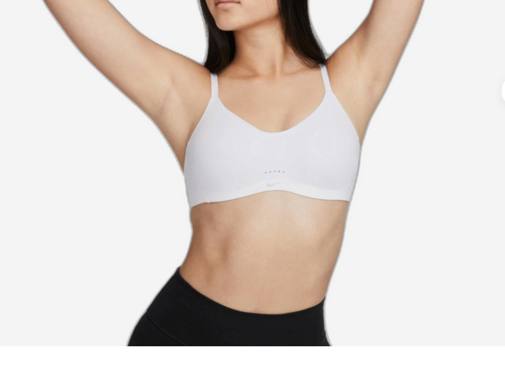 New NIKE Women's ALATE Training Sports Bra Sportsbra White DM0526-100 Sz S NWT